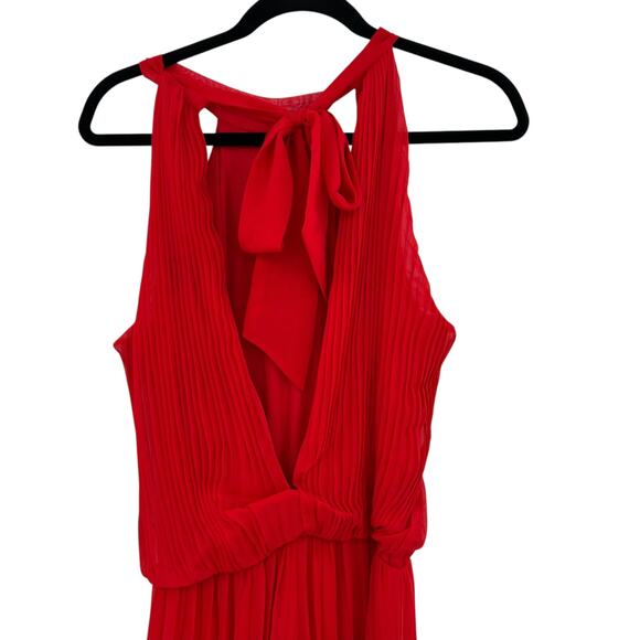Meghan Los Angeles Wild Orchid Pleat Jumpsuit Halter Tomato Red Size‎ Small - Picture 8 of 15